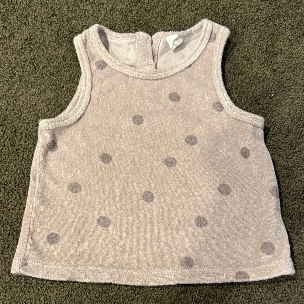 Quincy Mae Mauve Polka Dot Kids Tank Top and Shorts Set
